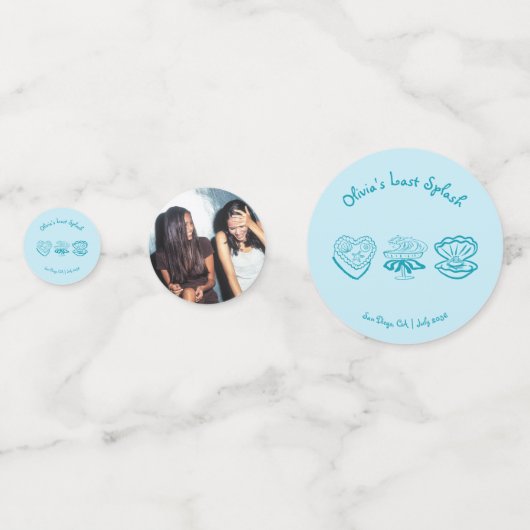 Decoratie foto vrijgezellenfeest Last Splash Confetti (Achterkanten)