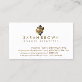 Decoratie Glitter Gold-ballon bij gebeurtenissenpl Visitekaartje (Achterkant)