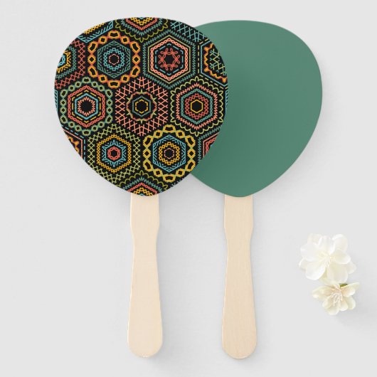 decoratie handwaaier (Voorkant en achterkant)