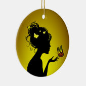 Decoratie in Ceramica De gele vlindervrouw (Rechts)