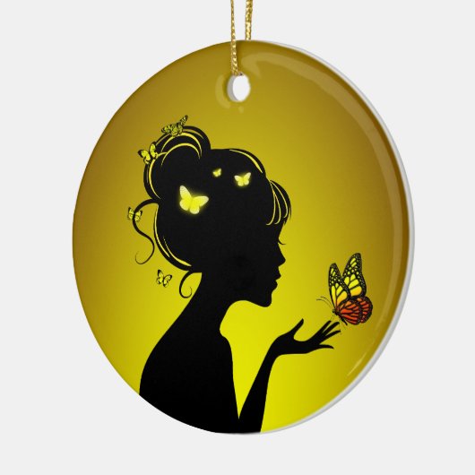 Decoratie in Ceramica De gele vlindervrouw (Links)