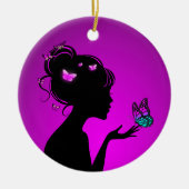 Decoratie in Ceramica Violette Vlindervrouw (Voorkant)