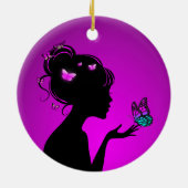 Decoratie in Ceramica Violette Vlindervrouw (Achterkant)