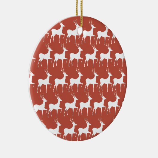 Decoratie in keramische stijl Red Reindeer Pattern (Rechts)