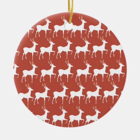 Decoratie in keramische stijl Red Reindeer Pattern (Voorkant)