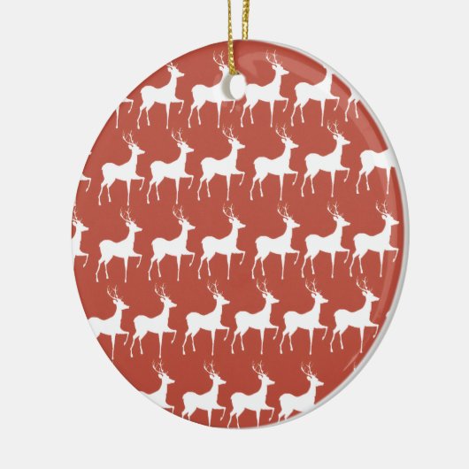 Decoratie in keramische stijl Red Reindeer Pattern (Links)