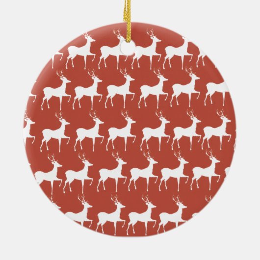 Decoratie in keramische stijl Red Reindeer Pattern (Achterkant)