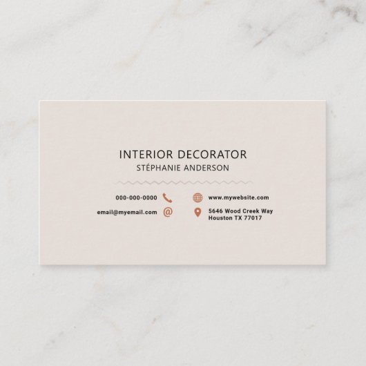 Decoratie & interieurontwerper visitekaartje (Achterkant)