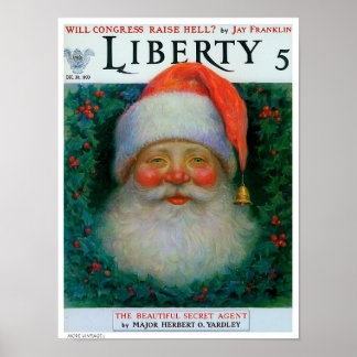 DECORATIE: LIBERTY MAG SANTA KERSTIS POSTER