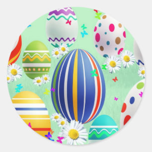 Decoratie Paaseieren Ronde Sticker