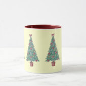 decoratie rode bogen op kerstboom mok (Midden)