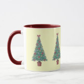 decoratie rode bogen op kerstboom mok (Links)