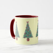 decoratie rode bogen op kerstboom mok (Voorkant links)