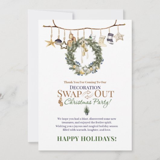 Decoratie Swap Out Dank u en kerst Kaart (Voorkant)