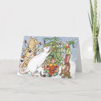 Decoratie van de Ratty Tree Feestdagen Kaart