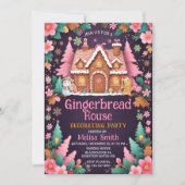 Decoratie van een huisje van peperkoek Kerstfeest Kaart (Voorkant)