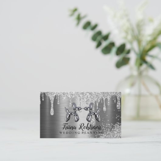 Decoratie van Glitter-ballonnen voor de planningsp Visitekaartje (Staand voorkant)