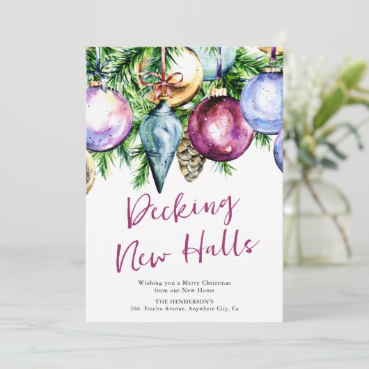 Decoratie van nieuwe hallen Kerstballen Nieuw huis Feestdagenkaart (Staand voorkant)