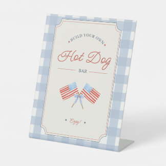 Decoratie voor Hot Dog Bar 4 juli BBQ-feest Reclamebord Met Voetstuk