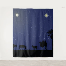 Decoratie voor kerststal achtergrond of kerstspel wandkleed