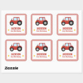 Decoratie voor verjaardagsfeestje van Red Tractor Vierkante Sticker (Vel)