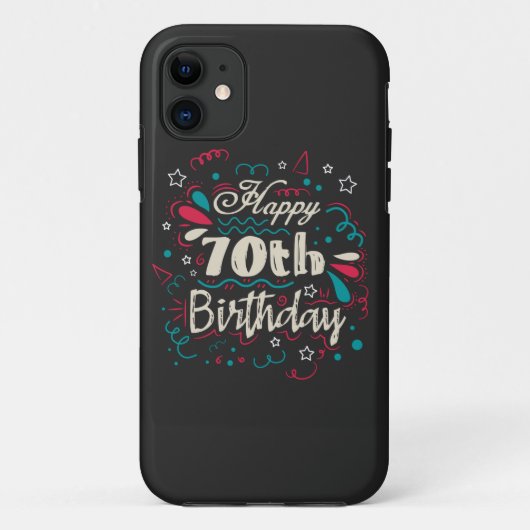 Decoratief 70e verjaardag Case-Mate iPhone case (Achterkant)