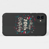 Decoratief 70e verjaardag Case-Mate iPhone case (Achterkant (horizontaal))