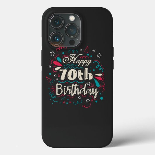 Decoratief 70e verjaardag Case-Mate iPhone case (Achterkant)