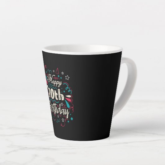 Decoratief 70e verjaardag latte mok (Rechterhoek)