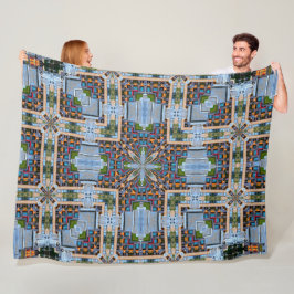 Decoratief 8-bit City Land Glas in lood Satijn Fleece Deken