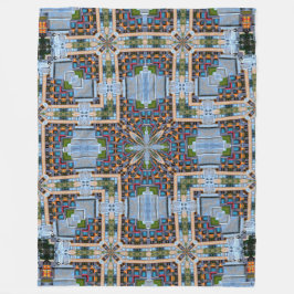 Decoratief 8-bit City Land Glas in lood Satijn Fleece Deken