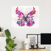 Decoratief abstract Butterfly Poster (Thuiskantoor)