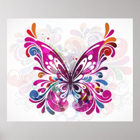 Decoratief abstract Butterfly Poster (Voorkant)