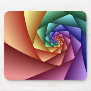 Decoratief abstract mousepad Spiral regenboogschie Muismat
