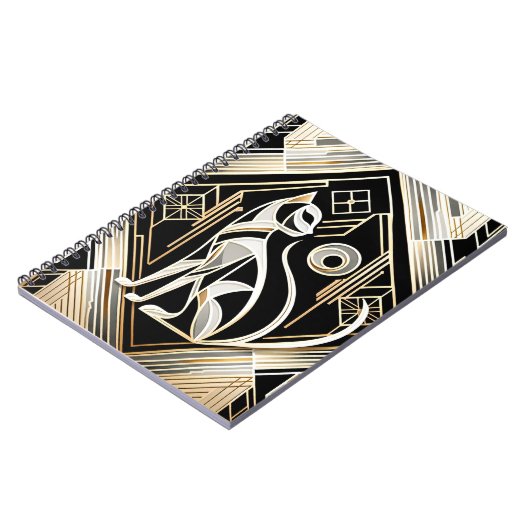 Decoratief Abstract Zwart Kat Notitieboek (Linkerzijde)