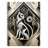 Decoratief Abstract Zwart Kat Notitieboek (Voorkant)