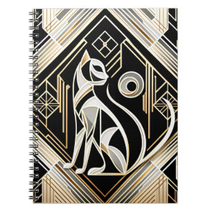 Decoratief Abstract Zwart Kat Notitieboek