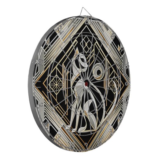 Decoratief Abstract zwart kattendartbord Dartbord (Voorkant Links)