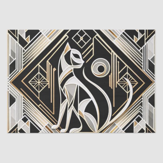 Decoratief Abstract zwart kattentissuepapier Tissuepapier (Voorkant)