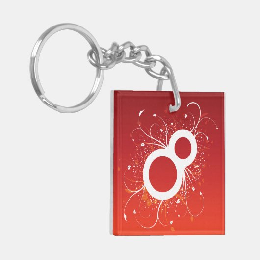 Decoratief acht nummer Sleutelhanger (Voorkant Links)