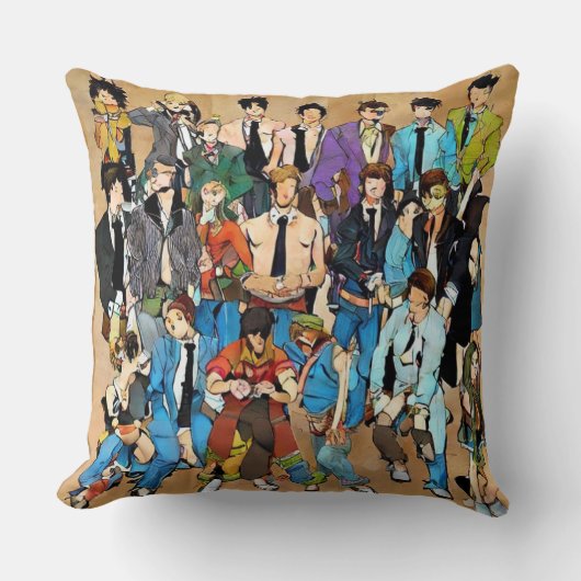 Decoratief afbeelding van mensen. kussen (Voorkant)