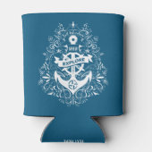 Decoratief Anchor aangepaste monogram koelbox Blikjeskoeler (Achterkant)