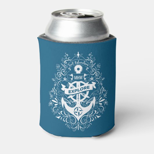 Decoratief Anchor aangepaste monogram koelbox Blikjeskoeler (Blikje Achterkant)