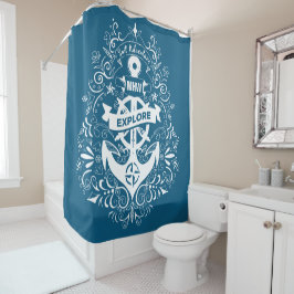 Decoratief Anker aangepaste monogram douchegordijn