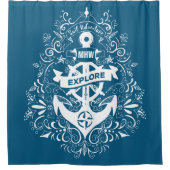 Decoratief Anker aangepaste monogram douchegordijn (Voorkant)