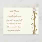 Decoratief Antiek gouden bruiloft Aankondigingskaart (Achterkant)