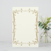 Decoratief Antiek gouden bruiloft Briefpapier (Staand voorkant)