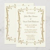 Decoratief Antiek gouden bruiloft Kaart (Voorkant / Achterkant)