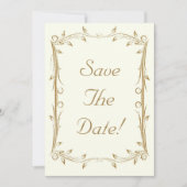 Decoratief Antiek gouden bruiloft Save The Date (Voorkant)