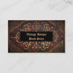Decoratief  Antiek leder Gold Book Visitekaartje